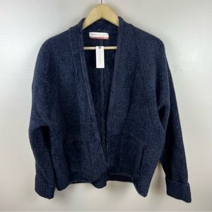 Pilcro Anthropologie Oliver Shine Cardigan One Size Navy Blue Sparkle Chunky